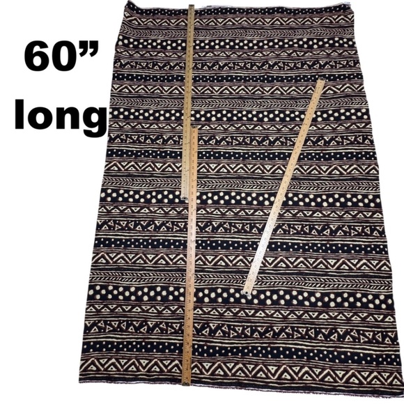 fabric remnant "mud" cloth repro vintage cotton 41" x 60" brown cream pristine - Picture 8 of 9